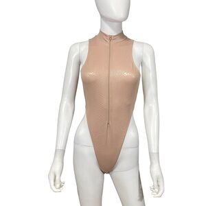 Bodysuit Beige Snake print Top
